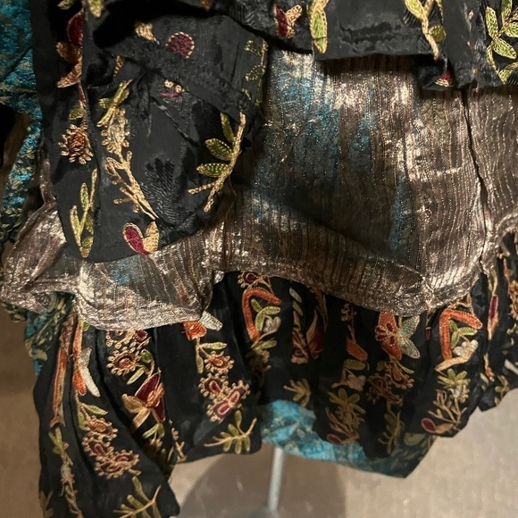 NWT boho oversized bag or purse green and black unique patchwork print - Picture 3 of 6